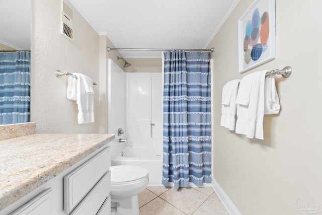 1111 Ft Pickens Rd Unit 111, Pensacola Beach, FL 32561 - full bathroom featuring ornamental molding, vanity, tile patterned floors, and shower / tub combo
