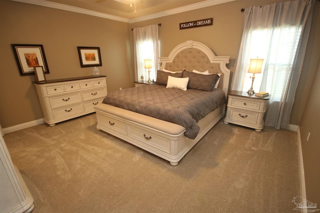 4135 Dundee Crossing Dr, Pace, FL 32571 - carpeted bedroom featuring ornamental molding, multiple windows, and baseboards