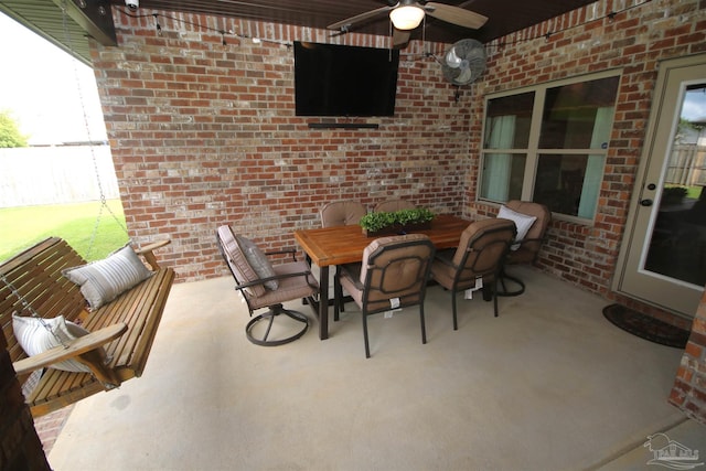 4135 Dundee Crossing Dr, Pace, FL 32571 - view of patio / terrace with ceiling fan and outdoor dining space