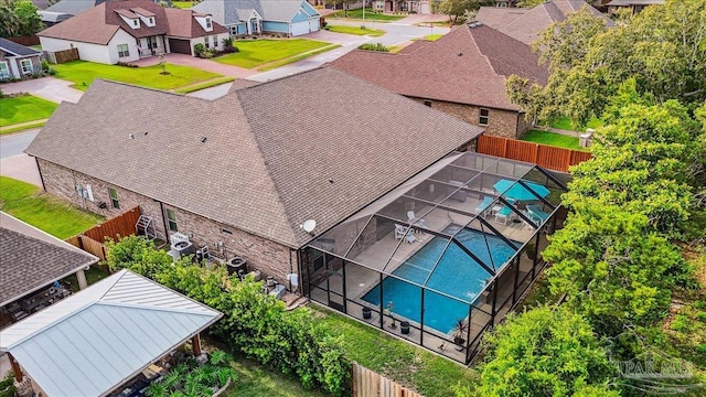 drone / aerial view featuring a residential view