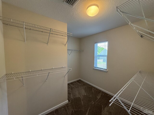 walk in closet with carpet floors and visible vents