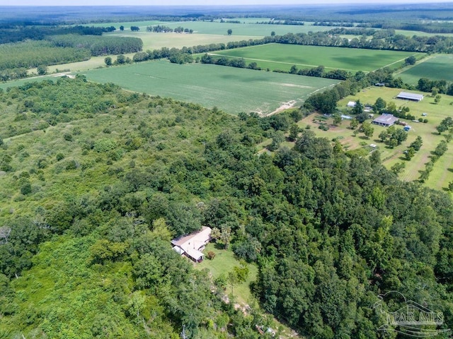 aerial view with a rural view