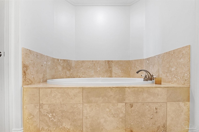 full bath featuring a relaxing tiled tub