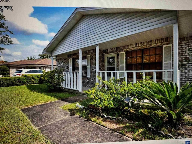 exterior space with a porch