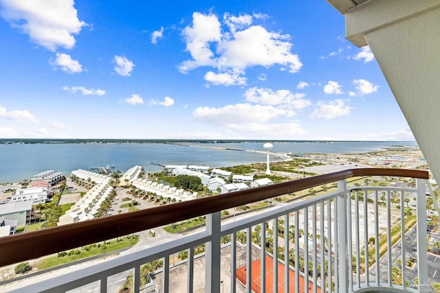 balcony with a water view