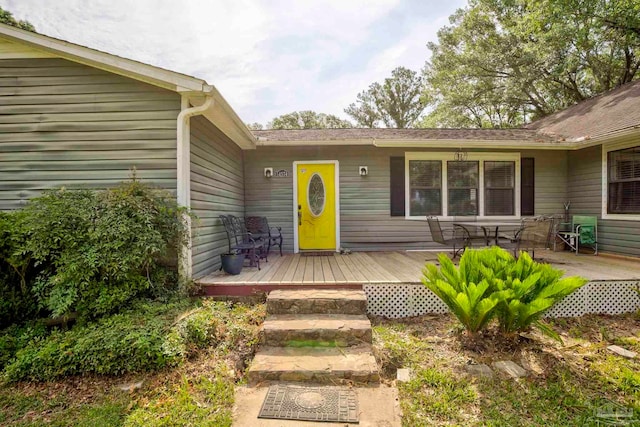 14574 N County Rd 65, Foley, AL 36535 - entrance to property with a wooden deck