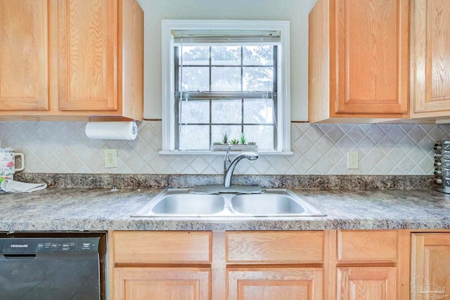 14574 N County Rd 65, Foley, AL 36535 - kitchen featuring black dishwasher, a sink, and light brown cabinets