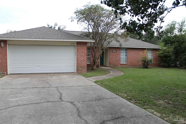 ranch-style home with a front yard