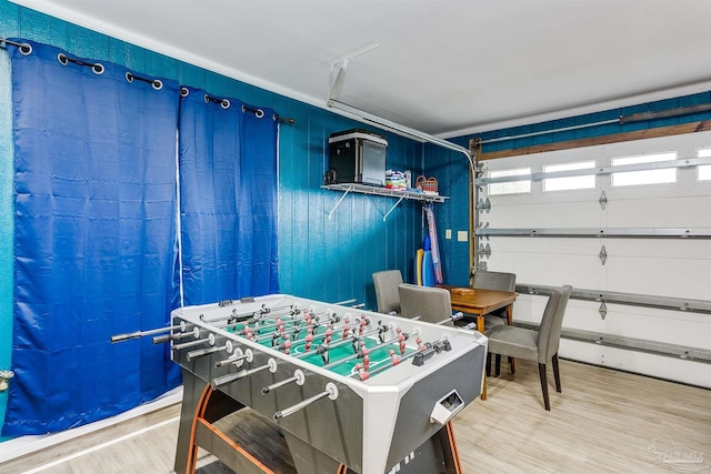 game room featuring wood-type flooring