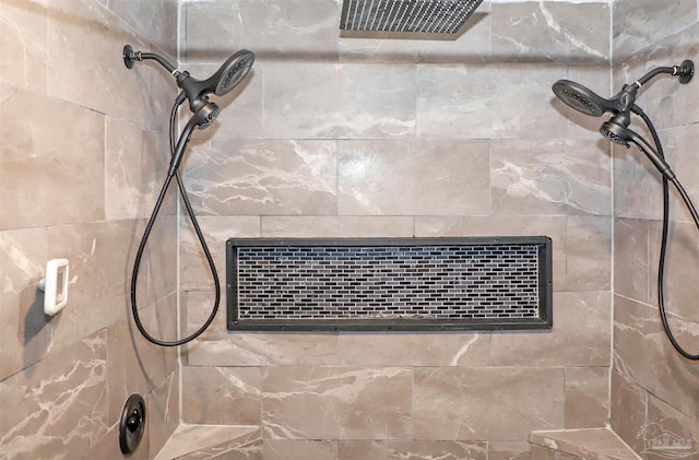 interior details with tiled shower