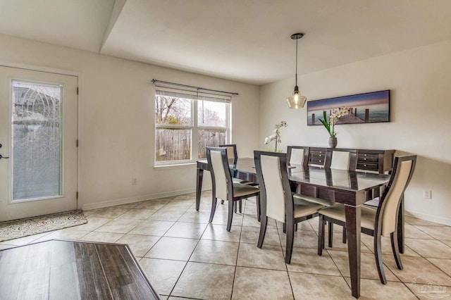 view of tiled dining room