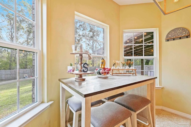 dining area featuring plenty of natural light