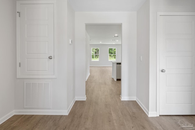 hallway featuring light hardwood / wood-style floors