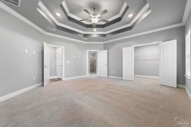 591 Nowak Rd, Cantonment, FL 32533 - unfurnished bedroom with ornamental molding, carpet, baseboards, a closet, and ceiling fan