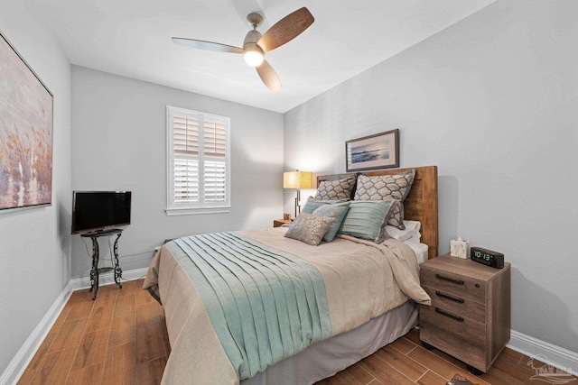 4050 Indigo Dr Unit 102, Pensacola, FL 32507 - bedroom featuring baseboards, wood finished floors, and ceiling fan