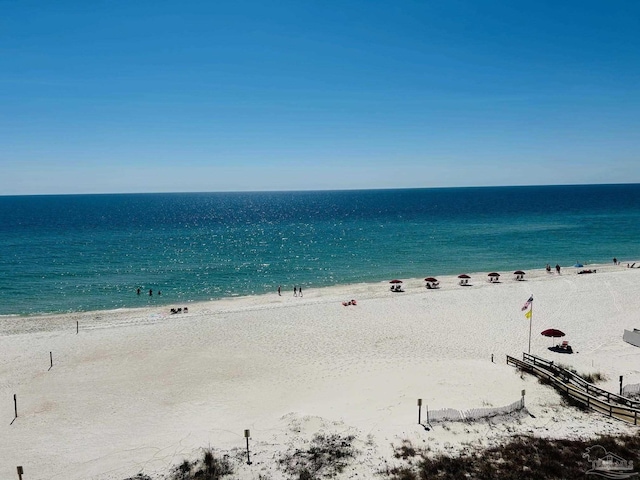 water view with a view of the beach