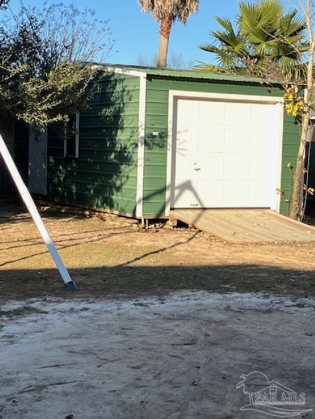 view of garage