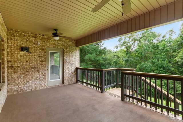 view of patio / terrace featuring ceiling fan