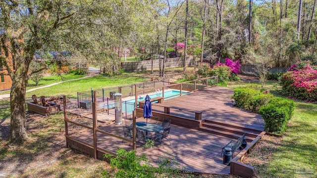 1221 Tecumseh Pl, Pensacola, FL 32514 - view of property's community with a fenced backyard and a wooden deck