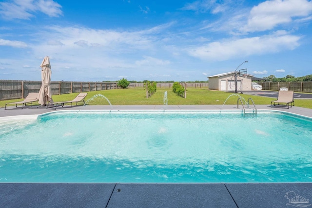 9074 Byrom Campbell Rd, Pace, FL 32571 - view of pool with an outdoor structure and a patio
