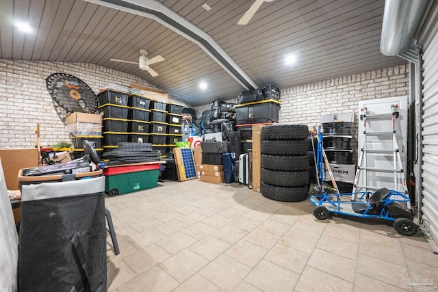 9074 Byrom Campbell Rd, Pace, FL 32571 - garage with ceiling fan