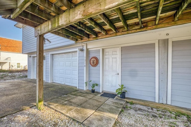 view of garage