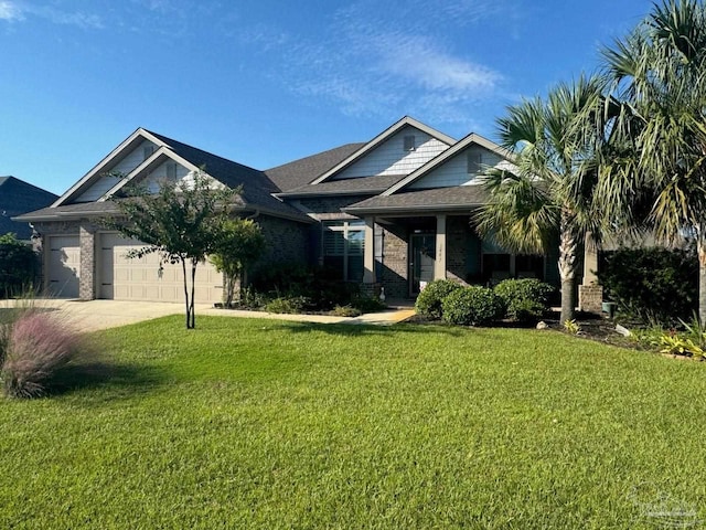 view of front of property featuring a front lawn