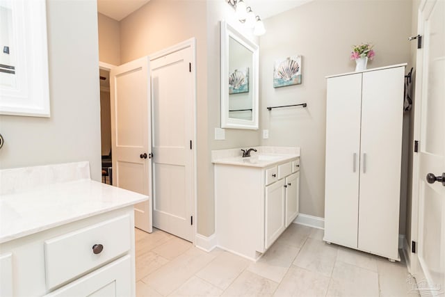 bathroom featuring vanity and tile patterned floors