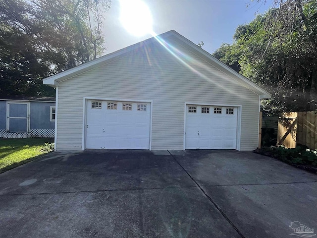 view of garage