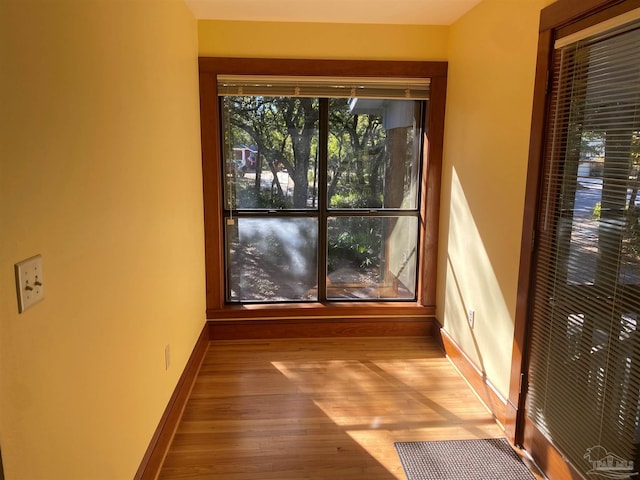 interior space with hardwood / wood-style floors