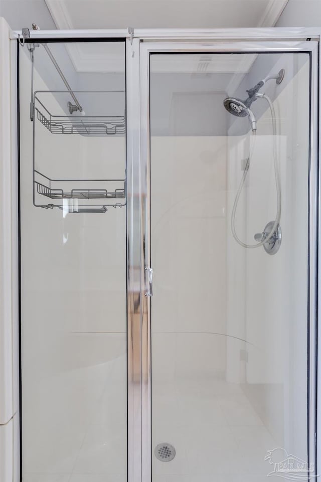 bathroom featuring a stall shower