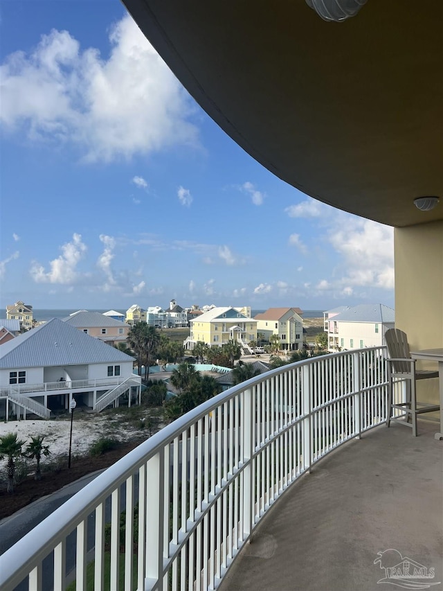 balcony with a residential view