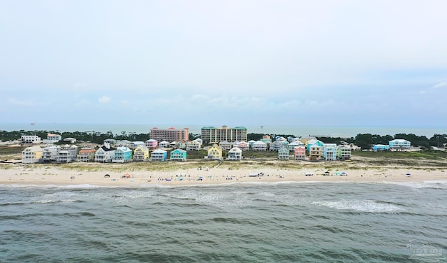 property view of water with a beach view