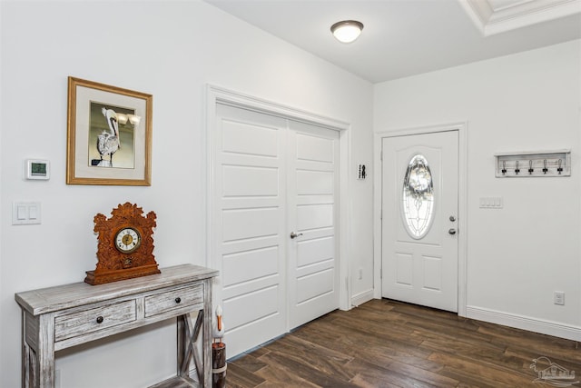 entryway featuring dark hardwood / wood-style flooring