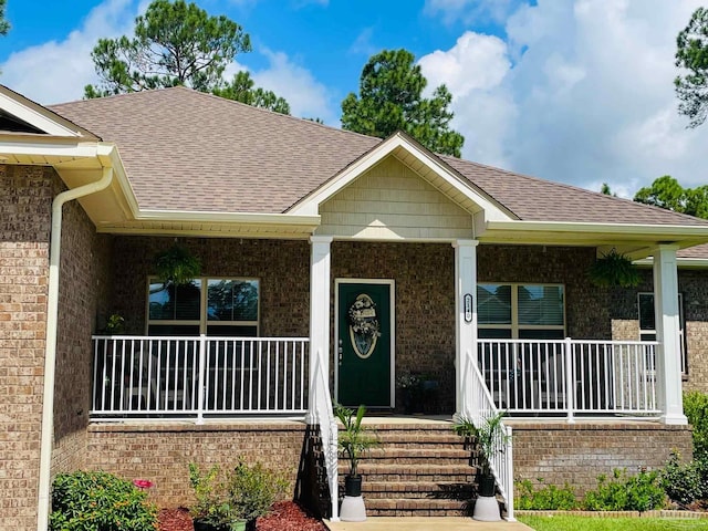 view of front of house featuring covered porch