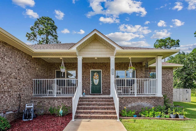 view of front of home featuring a porch