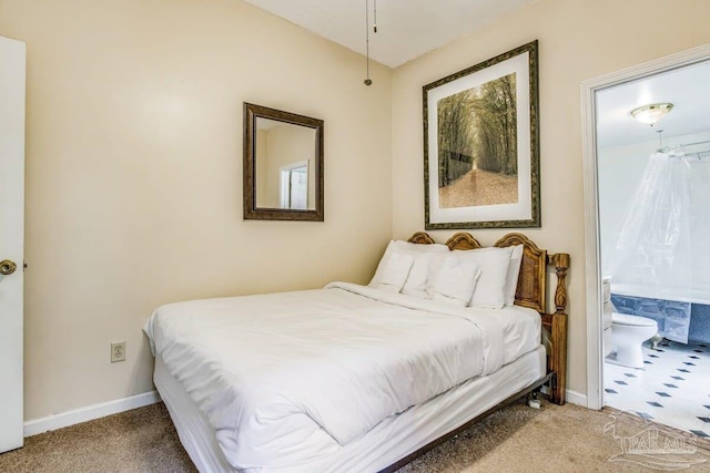 bedroom featuring carpet