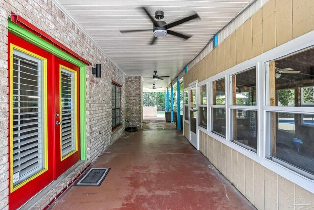 view of patio / terrace with ceiling fan