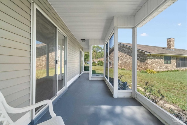 view of sunroom