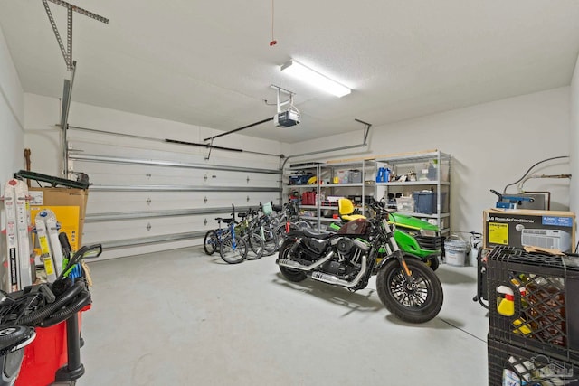 garage featuring a garage door opener