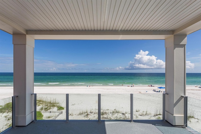 property view of water with a beach view