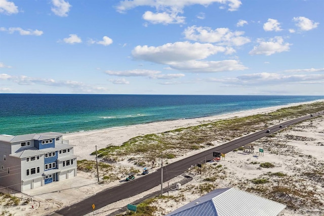 view of water feature featuring a beach view