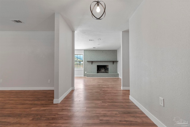 hallway featuring dark hardwood / wood-style floors