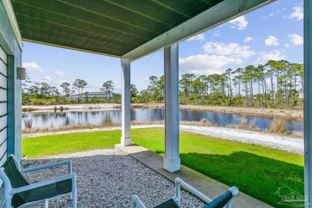 14390 Cordgrass Ln, Pensacola, FL 32507 - view of patio / terrace featuring a water view