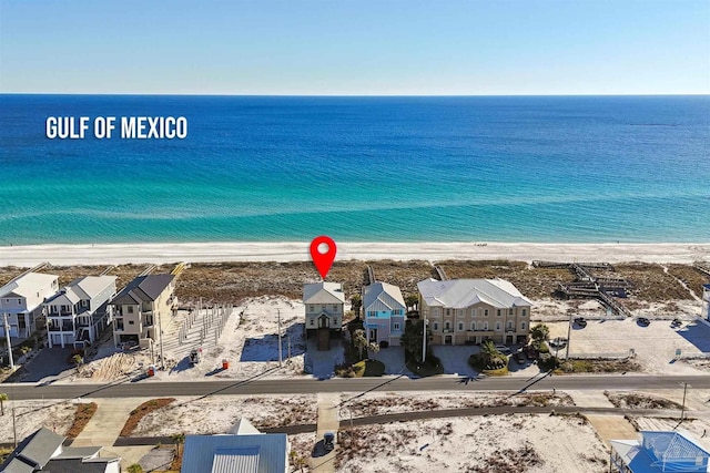 property view of water featuring a view of the beach