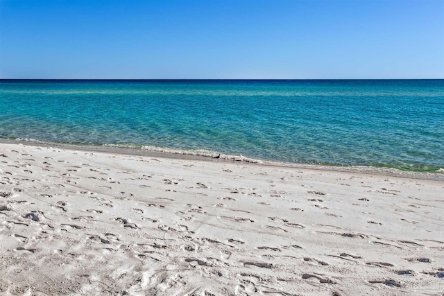 property view of water with a beach view