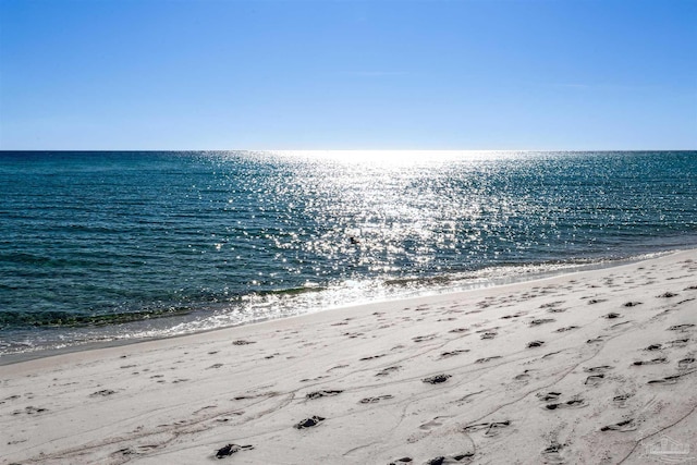 property view of water featuring a view of the beach