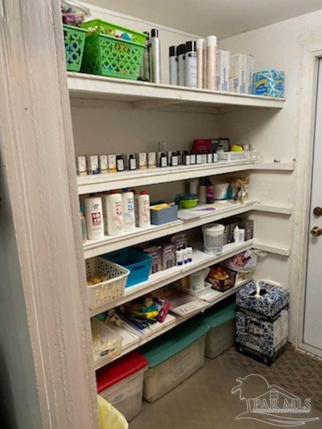 view of storage area