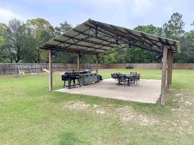 2863 Wallace Lake Rd, Pace, FL 32571 - view of community featuring a fenced backyard, a patio, and a yard