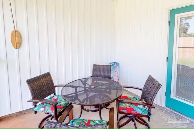 exterior space with outdoor dining area